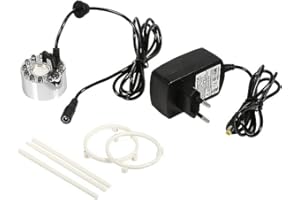 Gavigain Mist Maker, 24V Color Changing Ultrasonic Mist Maker, Water Fountain Pond Atomizer Air Humidifier 12 LED(with US Plug Adapter)