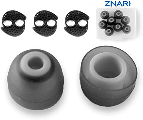 Jaybird Earphone Earbud Silicone Tips With WingTips And Protective Case - BlueBuds X, X2 - 4 Pairs 8 Pieces - Large Black