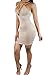 LOV ANNY Women's Sleevless Cutout Lace Up Backless Party Bandage Dress Khaki S