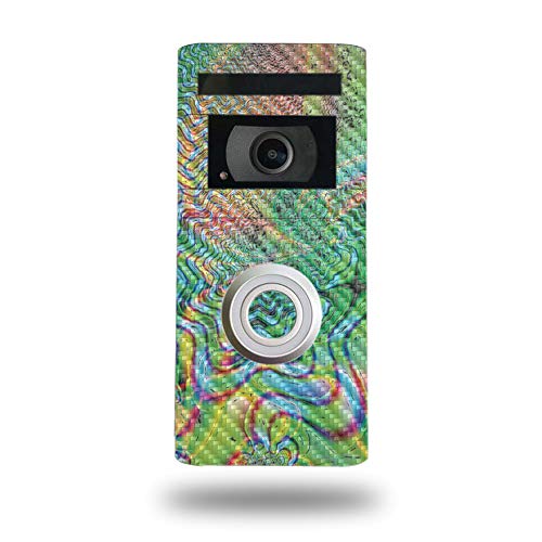 MightySkins Carbon Fiber Skin for Ring Video Doorbell 3 & 3 Plus - Psychedelic…