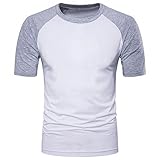 MUSE FATH Mens Casual Raglan T-Shirt, 100% Cotton Short Sleeve Baseball Jersey Tee Shirt