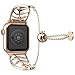 Bracelet Replacement for Apple Watch Band 44mm 40mm - UooMoo Rosegold Elegant Cuff Jewelry Strap Wristbands Compatible with Iwatch Series SE/1/2/3/4/5/6/7 - Unique Fancy Style for Women Girls