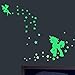 akeke Glow in the Dark Unicorn Stars Wall Decal, Unicorn Floral Decal Fairytale fairy stickers Wall Decal Girls Bedroom Home Decor
