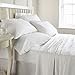 Precious Star Linen White Solid | Super King 98x108 | 3 Pieces Duvet Cover Set Soft & Cozy Egyptian Cotton | Zipper Closure & Corner Ties | 1 Duvet Cover with 2 Pillow Sham