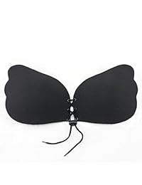 Sujetador adhesivo sin tirantes, sin espalda, invisible, sujetador de silicona con cordón