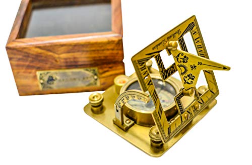 image for SAILOR'S ART Antique Brass Sundials for Garden Dollond London Square S