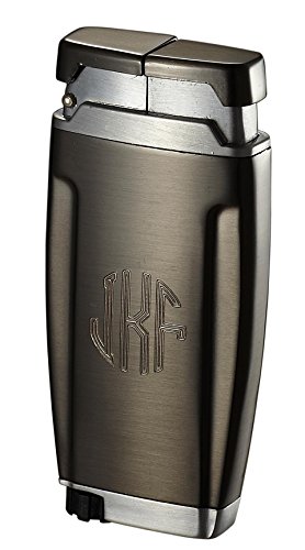 Personalized Gemini Brushed Gunmetal Lighter Free Monogramming