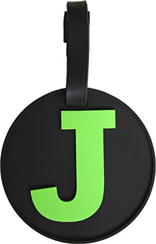 Luggage Tag Initial Letter Bag Tag Alphabet 3-D Personalized Reinforced Bendable Heavy Duty ID Tag W/ Identity Protection (J (green))