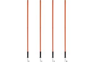 TNZMART Orange Spring Speed Pole Set Soccer Plug-in Type Dribbling Pole Agility Coaching Sticks with Black Spring Nailing Base