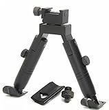 JINSE Bipod Picatinny Rail Foldable Swivel 5.1Inches Steel Stand Bipod Adapter