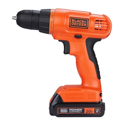 BLACK+DECKER 20V MAX Drill & Home Tool Kit, 34 Piece (BDCD120VA), Orange