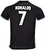 #7 Ronaldo Real Madrid Third Kid Soccer Jersey & Matching Shorts Set 2016-17,Black,Youth M (8 to 10 Years Old)