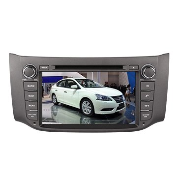 8 Inch GPS Navigation for NISSAN SYLPHY Bluebird Sylphy Sentra Nissan Pulsar 2012 2013 2014 Car Stereo DVD Player w/Radio +RDS+Bluetooth+SWC+AUX In+Free Backup Rear View Camera+Free US Map by Indiny