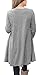 Floral Find Women Long Sleeve A-line Tunic Top Scoop Neck Loose Fit Blouse Shirt Flowy Layered Hem (Grey, Large)