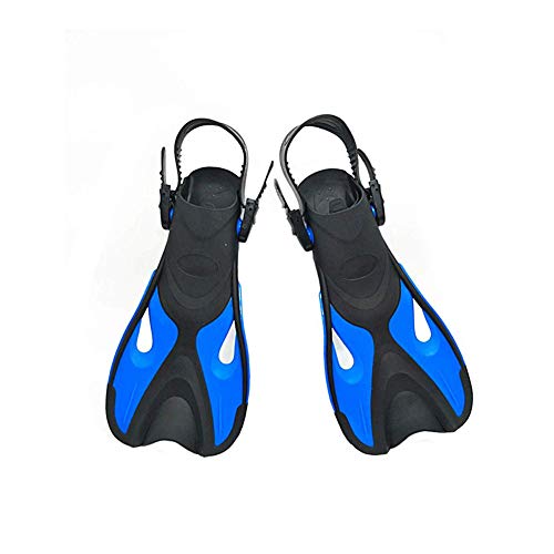 BlueSpace Swim Fins for Women Men Adult Kids Short Snorkel Fins with Adjustable Strap Open Heel Flippers Sports Aquatic Exercise for Travel Snorkeling Swimming Training Diving
