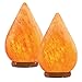 Crystal Allies: Natural Himalayan Drop Salt Lamp on Wood Base with Cord, Light Bulb & Authentic Crystal Allies Info Card - Pack of 2