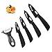 Topfox Kitchen Cutlery Ceramic Knife Set With Sheaths in Gift Box (Black)