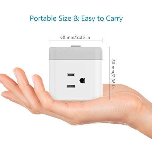 image for TESSAN Compact Cube Power Strip with 3 USB Charge Port and 3 AC Outlet