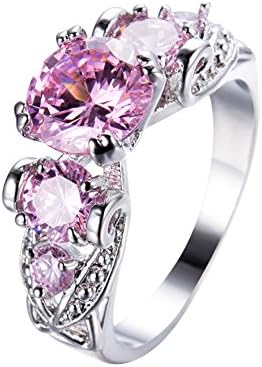 Adeser Jewelry 925 Sterling Silver Rings for Women Zirconia Rings 5 Stone Rings Rose Gold Ring for Rose Gold Engagement Rings for Women Gold Rings for Womens Band Rings for Wedding Ring(5-10)
