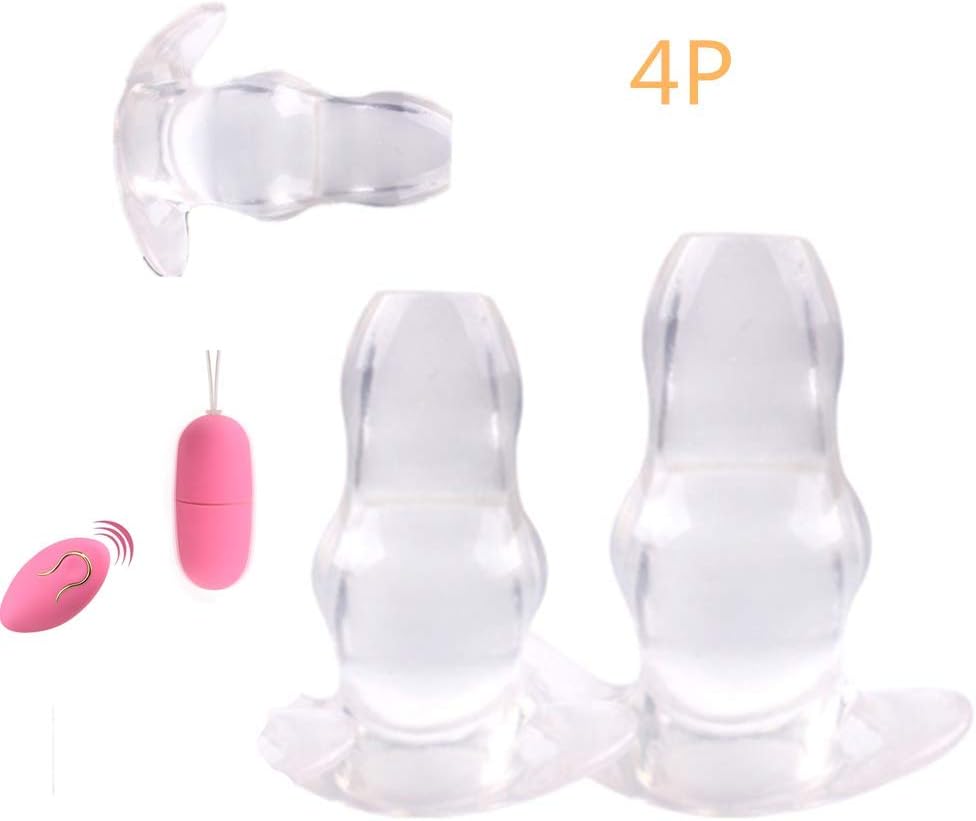 Mrshen Remote Mini Bullet Vibrant Toy Prime Set Silicone Hollow Peep Dilator Hollow Anales Plug Set Hollow Enema Plug Anall Dilator Hollow Plug Buutt Fun Toys Sexy Tous for Couple (4Pack-Clear)
