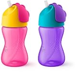 Philips Avent My Bendy Straw Cup, 10 Oz, 2pk, Pink/Purple, SCF792/22