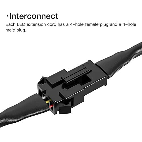 Mellbree-4pcs-40inch-Rock-Lights-Extension-Cord-4-pin-Extension-Wire-Cable-Connector-Power-Extender-Set-Compatible-for-RGB-LED-Rock-Multi-Color-Neon-Lights-Strip-for-Motorcycle-Auto-ATV-Truck-Jeep