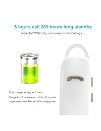 V4.1 Wireless Bluetooth Auriculares estéreo voz HD in Ear auricular monoaural Auriculares profesionales con micrófono wireless white