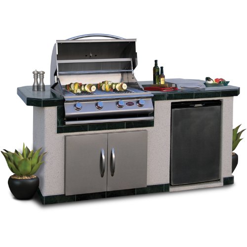 Cal Flame LBK710 Outdoor BBQ Island with 4Burner Grill/Double Access Doors/Stainless Steel