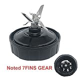 Replacement Blade with 7 Fins Gear on Bottom of Blade Assembly for 900W/1000W Nutri Ninja Blender BL2012/BL2013/BL450/BL480/BL480D/481/482/486/487/487A/488W/490/491/492/492W/640/642 (Not6 Fin Gear)