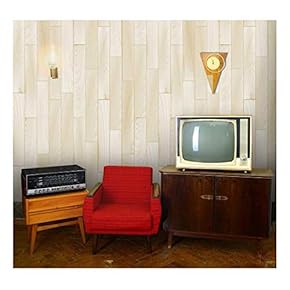 Vertical Cream and Soft Yellow Wood Textured Paneling - Wall Mural, Removable Wallpaper, Home Decor - 66x96 inches