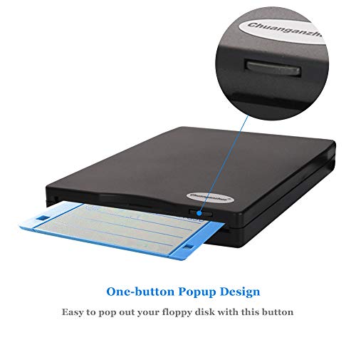 3.5" USB External Floppy Disk Drive Portable 1.44 MB FDD for PC Windows 2000/XP/Vista/7/8/10,for Mac,No Extra Driver Required,Plug and Play,Black (Renewed) - Thumbnail 4