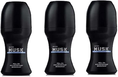 Avon Musk Air Roll-On Anti-Perspirant Deodorant 3 x 50ml Ginger Sage Sandalwood