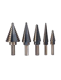 nuzamas 5-Piece HSS brocas de cobalto Varios agujero 50 tamaños paso Acero de alta velocidad con carcasa de aluminio para madera y acero, agujeros perforación