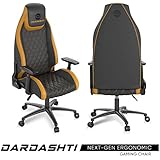 Atlantic Dardashti Gaming Chair - Commercial Grade, BIFMA X5.1 Tested, Next-Gen Ergonomic, Race Car Inspired Black with Golden Yellow Accents, PN78050358
