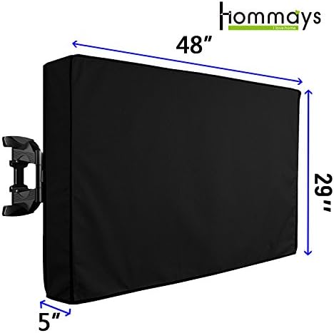 Outdoor TV Cover Weatherproof Universal Protector for 46-48 Inch LCD LED Plasma TV Compatible with Standard TV Wall Mounts and Stands,Built in Remote Controller,Fully Seal Bottom