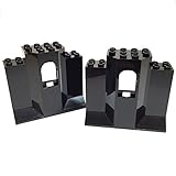 Lego Parts: Castle Wall Panel 3 x 8 x 6 with Window (Pack of 2 - Black)