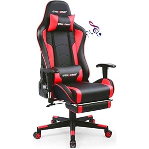 GTRACING Gaming Chair with Footrest Speakers Video Game Chair Bluetooth Music Heavy Duty Ergonomic Computer Office Desk…