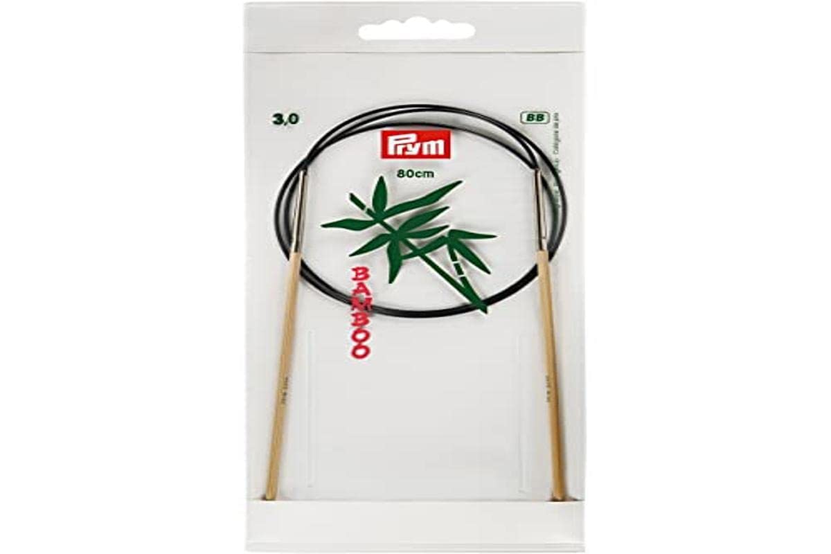 Prym 80 cm x 3 mm Circular Knitting Pins, Bamboo