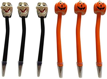 6 Pack Halloween Pen Novelty Pen Black Ink Color 0.7 mm Tip Cute Ballpoint Pen Festive Gift Pen Sets For Decorative Party Kids Smooth Writing