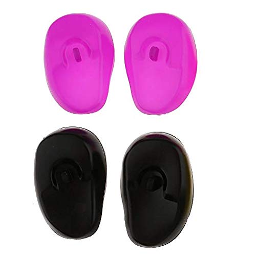 8 Pieces Reusable Silicon Ear Protectors Salon Hairstyle Waterproof Ear Covers Fit for Hair Dye, Shower, Bathing Random Color
