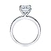 BERRICLE Rhodium Plated Sterling Silver Cushion Cut Cubic Zirconia CZ Solitaire Engagement Ring