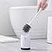 COSTOM Silicone Toilet Brush and Holder Upgraded Modern Design with Soft Bristle, Bathroom Toilet Bowl Brush Set,Toilet Cleaning Brush Kit, Constructed of Durable Thermo Plastic Rubber (Floor)