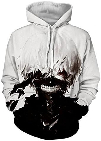 DreamAndReality Unisex Hoodies Tokyo Ghouls Ken Kaneki 3D Print Pullover Sportswear Sweatshirt Tops 112