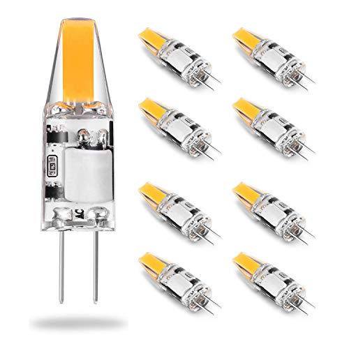 G4 2W Bi Pin Base LED Bulb AC/DC 12V 20W Halogen Equivalent Warm White 2700k Landscape Light rv, 210 Lumens, 8-Pack