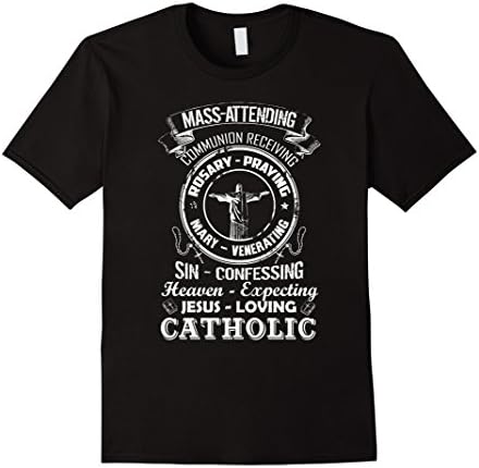 Men's Catholic Shirt - Jesus Loving Catholic Tshirt Medium Black