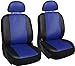 OxGord PU Leather Car Seat Cover Set (Blue)