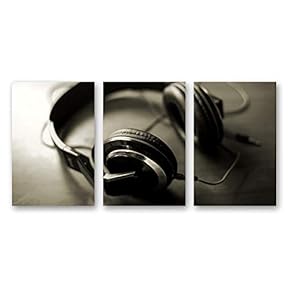 Microphone Home Artwork for Living Room Bedroom x 3 Panels