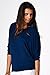 Women's Solid Color Dolman 3/4 Sleeve Pullover Tee Shirt Top Blouse (Large, Navy)