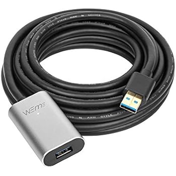 USB 3.0 Extender, WEme USB Extension Cable with Aluminum Alloy Housing, Type A Male to Female Cord for Oculus Rift, VR Headset, HTC Vive, Xbox, USB Peripheral Devices, 5 Meters 16.4 Feets