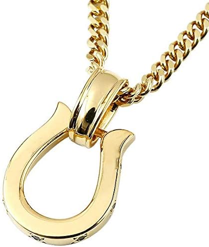 Amazon メンズ 馬蹄 ネックレス ペンダント イエローゴールド 18金 ブラックダイヤモンド ネックレス 通販